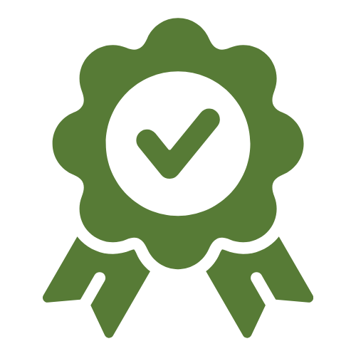 Green check mark icon on a green background