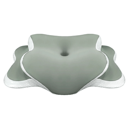 Star-shaped gray cushion on a white background