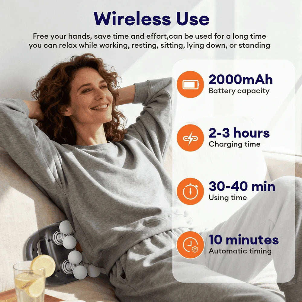 Wave Massage Gun with 2000mAh rechargeable battery for cordless full-body massage and daily recovery